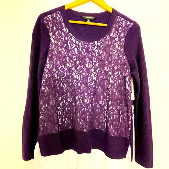 Simply Vera Vera Wang Sweaters - NWT Vera Wang petite medium lace sweater